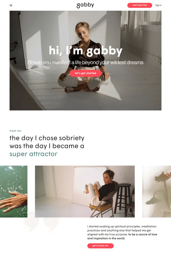 Gabby's website screenshot