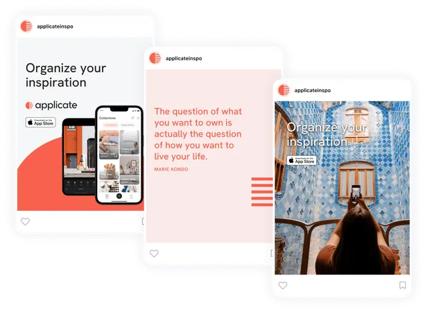 Applicate website screenshots